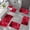 Red#8, variant on pstuiky Bathroom Rug Set 1-Piece Long Plush Velvet Fleece Tie-Dye Mixed Colors Non-Slip Backing, Super Absorbent & Washable Toilet Lid Cover, Bath Mat, Contour Rug