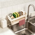 thumbnail image 4 of Kitchen Sponge Holder and Sink Storage Rack | Soap Dispenser and Accessory Organizer | Countertop Draining Basket for Sponges, Brushes, and Cleaning Tools | Plastic Kitchen Caddy, 4 of 6