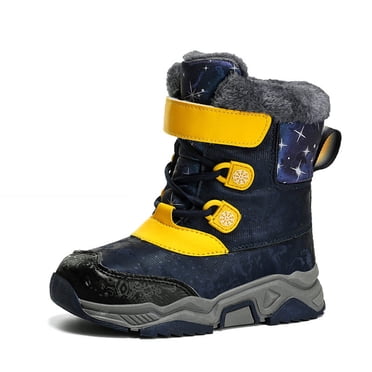 Fall/Winter Savings! SROBPTY Girl's Winter Mid Calf Boots, Children's Winter Fleece Snow Boots Snowflake High Boots and Fashionable Shoes for Kids Casual Soft Soles Warm