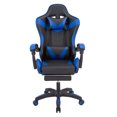 thumbnail image 1 of Fauteuil de Jeu en Cuir Inclinable Melior Home, Soutien Ergonomique, Dossier Haut, Massage, Roues, Bleu, 1 of 11