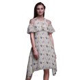 thumbnail image 1 of Bimba Robe Droite à Épaules Dénudées pour Femmes, Tunique de Fête à Col Rond, Imprimée Aquarelle Grise - XXX-Large, 1 of 1