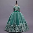 thumbnail image 2 of Ketyyh-chn99 Robes Fille Robes de Plage Fleurs Sans Manches Plage Manches Longues Robe Courte Vêtements Princesse Vert,130, 2 of 3