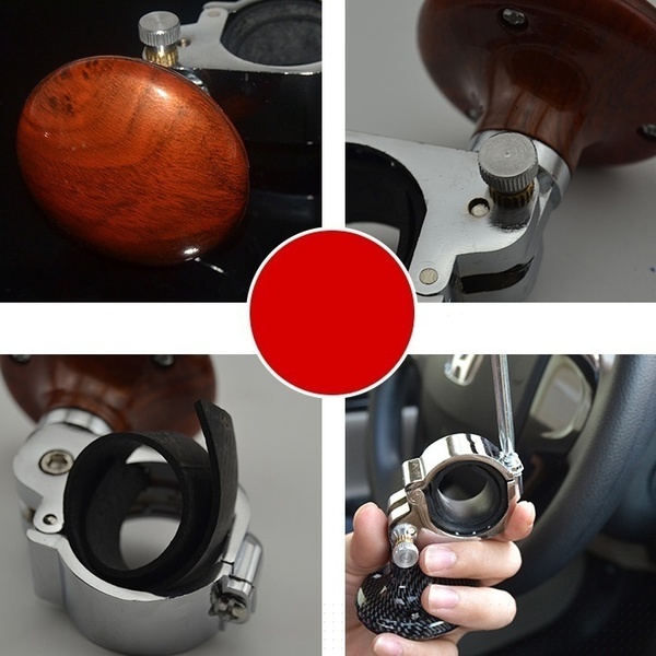 thumbnail image 3 of Auto Car Steering Wheel Suicide Spinner Handle Knob Booster (Brown), 3 of 8