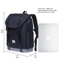 thumbnail image 2 of KAUKKO Vintage Casual polyster and Leather Rucksack Backpack (Nylon Black), 2 of 5