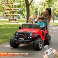 thumbnail image 2 of VOLTZ TOYS Jeep Wrangler Style 24V 2-Seater Kids Ride-On Car Truck, Classic Motorized Off-Road Toy Vehicle with Parent Remote Control, All-Terrain Wheels, White, 2 of 9