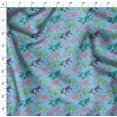 thumbnail image 4 of Soimoi Blue Moss Georgette Fabric Stamp & World Map Print Fabric by the Yard 42 Inch Wide, 4 of 5