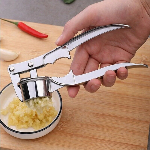 Birdeem Masher Kitchen Tool,Garlic Press Crusher Squeezer Presser Alloy Ginger Crusher for Kitchen Tools Gadgets for Kitchen Tools Gadgets Garlic Masher Walnut Clip