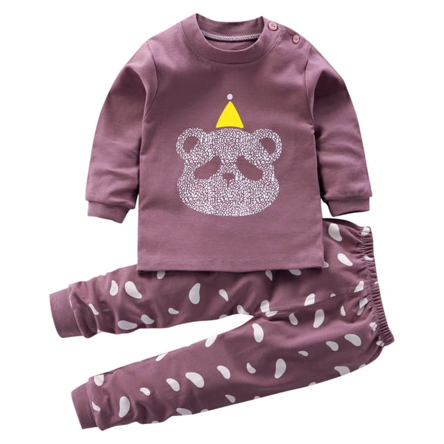 Pisexur Tenue d'Automne pour Bébé Fille Garçon, Ensemble 2 Pcs, Ensembles de Pyjamas pour Tout-Petit Bébé, Chandails à Col Rond à Manches Longues et Pantalons, Mode Décontractée, Ensemble de Vêtements de Nuit en Coton pour Garçons, 3 Mois à 6 Ans