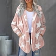 thumbnail image 4 of KIHOUT Womens Winter Long Sleeve Solid Fuzzy Fleece Open Front Hooded Cardigans Jacket Coats Outerwear with Pocket, 4 of 9