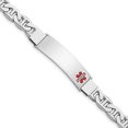 thumbnail image 1 of Sterling Silver Rhodium-plated Medical ID Bracelet w/Anchor Link 8 Inch "Bracelets, 1 of 3