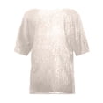 thumbnail image 5 of Hauts à Paillettes pour Femmes Scintillants Col Roulé Simulé pour Femmes Manches Longues Blouses à Paillettes Courtes à Sequins Chandail de Course pour Femmes Chemises à Manches pour les Fêtes T-Shirt Foncé Soirée en Boîte de Nuit, 5 of 5