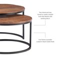 thumbnail image 3 of Pemberly Row Modern Mango Wood and Metal Nesting Coffee Tables in Black/Brown, 3 of 15
