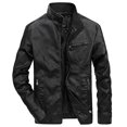 thumbnail image 1 of XZNGL Men's Autumn And Winter Casual Baseball Uniform Leather Jacket Leather Jacket, 1 of 1