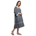 thumbnail image 2 of Moomaya Robe de Nuit en Coton à Manches Longues à Encolure Carrée Imprimée pour Femmes, 2 of 6