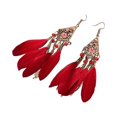 thumbnail image 5 of Feathers Earrings Long Drop Dangle Easy Matching Multicolor Tassel Pendant Classical Comfortable Modern Style Ear Pendants for Women Jewelry red, 5 of 5