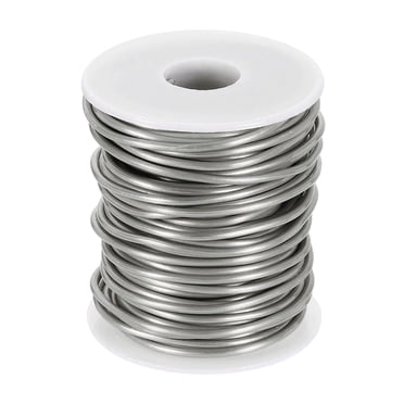 Uxcell Fil d'Artisanat en Aluminium de Calibre 10 2,5 mm 65,5 Pi, Fil Anodisé Flexible et Flexible pour Sculpture de Bijoux, Fabrication de Bijoux, Modélisation, Bricolage, Ton Argent