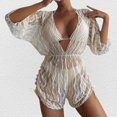 thumbnail image 2 of FhsagQ Swimsuit Sets for Women with Robe Crotchless Women Bikini Cute Sport Push up Swimsuit Mesh Drawstring Swimsuit 3 Piece Swimsuit Swimsuit Sets for Women Push up Bra Crotchless Beige L, 2 of 6
