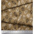 thumbnail image 3 of Soimoi Brown Rayon Crepe Fabric Crystal Stone Geometric Decor Fabric Printed Yard 46 Inch Wide, 3 of 3