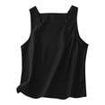 thumbnail image 1 of Timegard Womens Tank Tops Cotton Linen Square Neck Sleeveless Summer Casual Loose Tops Basic Tee Blouse, 1 of 7