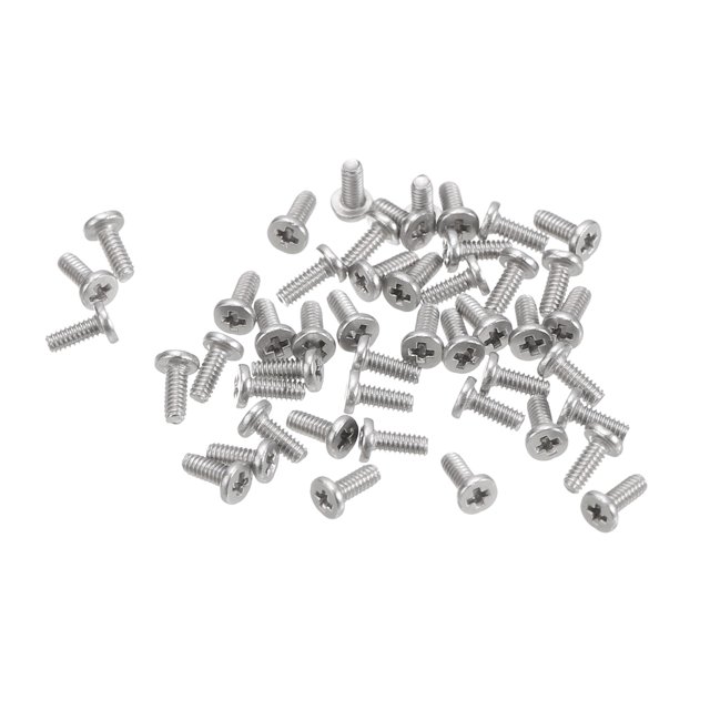 Unique Bargains M1.2x0.25x3mm Lot de 100 Vis Plates Rondes en Métal pour Machine à Entraînement Phillips