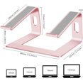 thumbnail image 2 of Laptop Stand Aluminum Laptop Riser Compatible with Apple Mac MacBook Air Pro to Notebook Computer Ergonomic Elevator Holder (Pink), 2 of 7