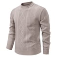 thumbnail image 2 of LIaqionyy Big and Tall Sweater for Mens Crew Neck Knit Pullover Long Sleeve Warm Tops Fall Winter Sweaters, 2 of 7