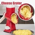 thumbnail image 3 of Jiarui Râpe à Fromage Rotative avec Poignée, Trancheuse Râpe pour Légumes et Fromage pour Cuisine, 3 Lames Interchangeables pour Fromage, Pomme de Terre, Courgette, Noix, Chocolat - Rouge, 3 of 6