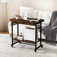 thumbnail image 4 of Table d’Ordinateur avec Plateau de Clavier Coulissant & 3 Crochets, Bureau d’Ordinateur Mobile avec Roulettes Flexibles, Table de Travail Industriel, pour Maison et Bureau, 80X50X75 CM, 4 of 10