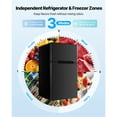 thumbnail image 4 of KFFKFF Mini Fridge with Freezer, 3.2 Cu.Ft, Two Door Compact Refrigerator, Adjustable Temperature, Shelf, Energy Efficient Small Fridge, Reversible Door, Low Noise, 4 of 9