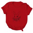 thumbnail image 3 of LUOGENLI T-shirts pour Femme pour Femmes T-shirts Décontractés de Pâques pour Femmes Mignon Lapin et Fleur Imprimé Col Rond Manches Courtes T-Shirt Ample Blouse Hauts T-shirts pour Femmes T-shirts Graphiques TTG Grande Taille Vêtements d'Été Rouge TTTG, 3 of 5