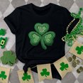 thumbnail image 1 of Chandails de la Saint-Patrick pour Femmes, Col Rond Décontracté, Manches Courtes, T-shirt Imprimé Arbre de Noël, Haut, Chandail de la Saint-Patrick, 1 of 4