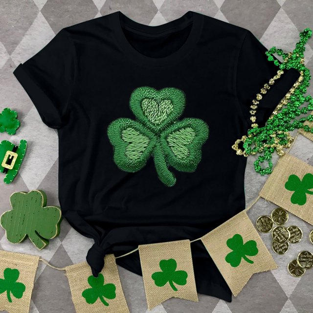 Chandails de la Saint-Patrick pour Femmes, Col Rond Décontracté, Manches Courtes, T-shirt Imprimé Arbre de Noël, Haut, Chandail de la Saint-Patrick