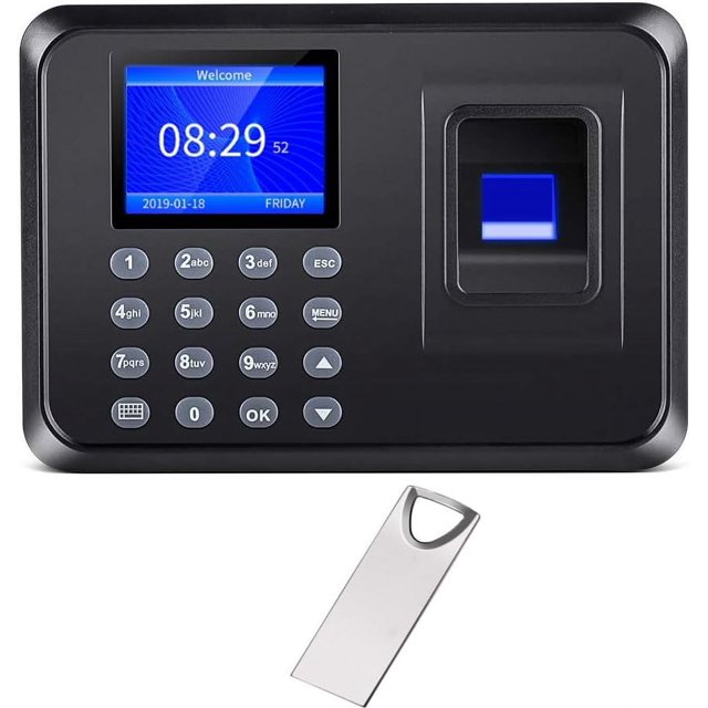 Time Clocks for Employees Small Business,Attendance Machine with Fingerprint,Password Punching in One,Office Fingerprint Time Clock with 1000 Fingerprints,with 16G U-Disk