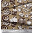 thumbnail image 3 of Soimoi Rayon Fabric Cupcake,Donut & Cookies Food Decor Fabric Printed Yard 56 Inch Wide, 3 of 3