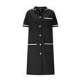 thumbnail image 4 of Tidyack,Best Value,Nurse Lapel Dress, Solid Color Work Dress, Pockets + Button Splicing, Midi Length, For Healthcare Staff, Professional Work Attire, Cotton Blend, Clean Cut, Daily Uniform, 4 of 6
