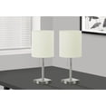 thumbnail image 1 of Monarch Specialties Lighting, Set Of 2, 17"h, Table Lamp, Usb Port Included, Nickel Metal, Ivory / Cream Shade, Contemporary, 1 of 5