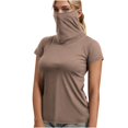 thumbnail image 3 of BiZtdJrK Chandails de Bain de Protection Solaire pour Femmes Été Plage Maillot Dermoprotecteur Chandail Séchage Rapide Manches Courtes Plein Air Randonnée Hauts Café L Économies du Printemps, 3 of 8