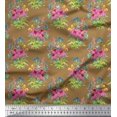 thumbnail image 1 of Soimoi Viscose Chiffon Fabric Leaves & Floral Decor Fabric Printed Yard 42 Inch Wide, 1 of 3