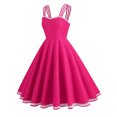 thumbnail image 4 of Robe Vintage Sans Manches Col en V Couleur Unie pour Femmes, 4 of 5