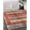 thumbnail image 2 of Ahgly Company Tapis d'Intérieur Carrés Abstraits Brun Chameau, Tapis de Zone Abstraits, 7 Pieds Carré, 2 of 6