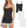 thumbnail image 1 of Timegard Camisoles 2 Pcs pour Femmes avec Soutien-Gorge Intégré Grande Taille Col Rond Respirantes Confortables Extensibles, 1 of 3