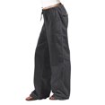 thumbnail image 2 of Timegard Womens Pants Plus Size Cotton Linen Straight Leg Elastic Waisted Drawstring Lounge Trousers, 2 of 5