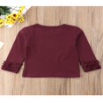 thumbnail image 2 of Baby Girl Long Sleeve T-shirt Crew Neck Cotton Ruffle Tops, 2 of 5