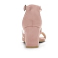 thumbnail image 2 of BLISSFUL STEP Women's Open Toe Cross Strap Mid Block Heel Sandals Dust Pink 5, 2 of 7
