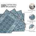 thumbnail image 4 of Vargottam Napperons - Napperon pour Table à Manger, Ensemble de 4 - Serviette en Coton Imprimée et Réversible - Napperons d'Intérieur pour Table de Maison et de Cuisine - Bloc Batik Asiatique (Bleu Sarcelle), 4 of 5