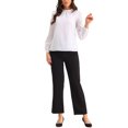 thumbnail image 2 of INSPIRE CHIC Chemisier en Mousseline pour Femmes Travail Bureau Col Montant Manches Longues Blouse S Blanc, 2 of 6