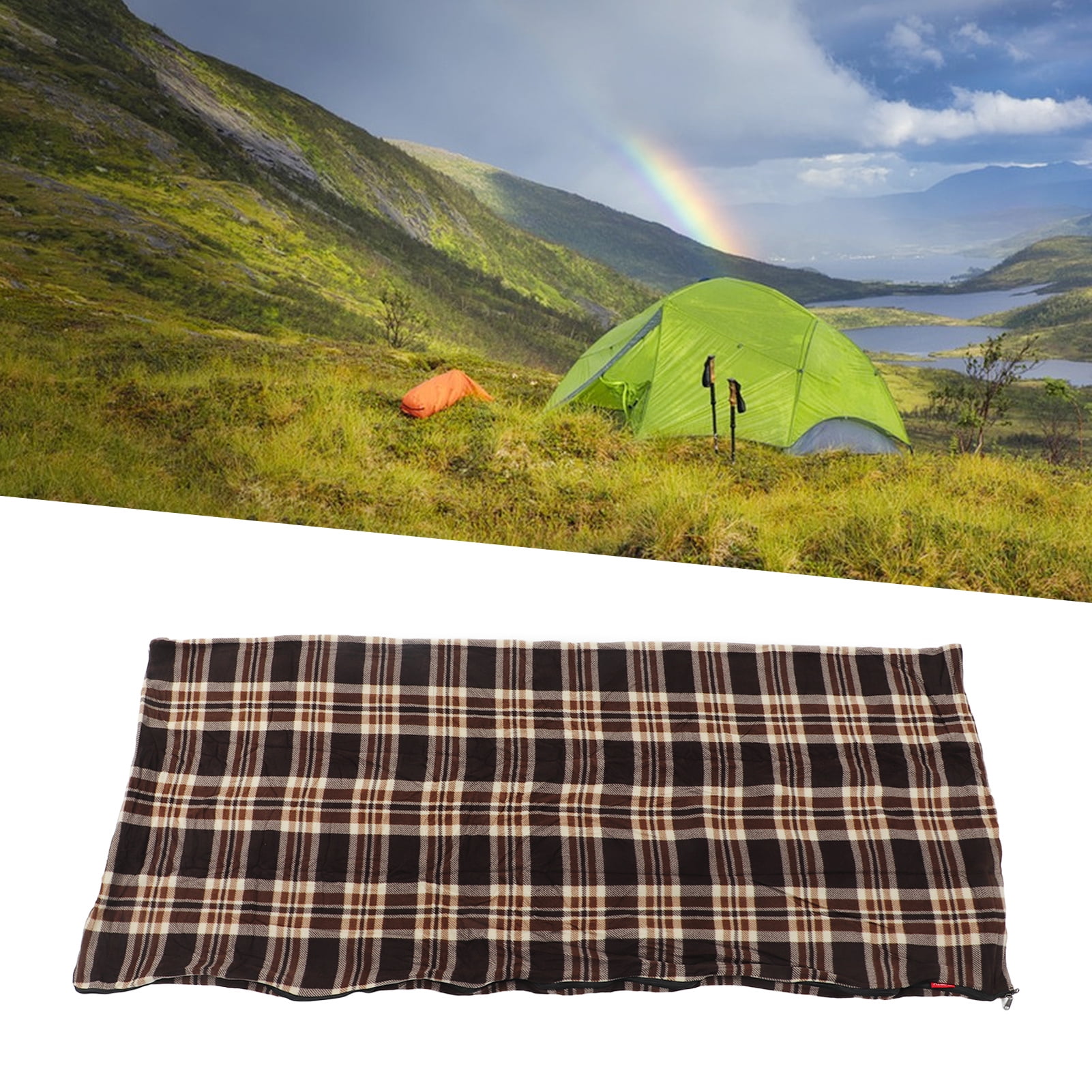 Fleece Sleeping Bag, Portable Travel Warm Sleeping Bag for Adults Outdoor Camping Hiking Climbing