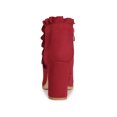 thumbnail image 4 of Unique Bargains Women's Ruffle Block High Heels Ankle Boots Red (Size 7), 4 of 8