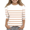 thumbnail image 1 of MeetoTime T-shirt pour Enfants, Mode, Couleur Unie, Imprimé, Manches 3/4, Col Rond, Hauts, Tout-Petits, Enfants, pour Garçons et Filles, 1 of 4