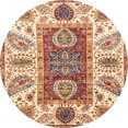 thumbnail image 1 of Ahgly Company Tapis d'Intérieur Rond Abstrait Châtaigne Rouge, 5 Pieds Rond, 1 of 6